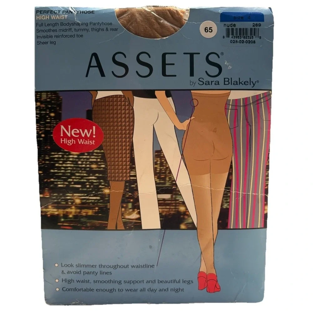 Assets Perfect Panty‎ Hose High Waist Size 4 Nude 269 Sheer 025–0 2–0208 New